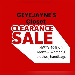 NWT Clearance-Men's & Women's Clothes & Handbags, Sale ends Wed., Jan 28th!